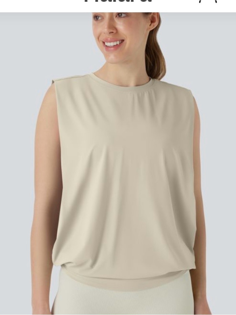 Halara cream layered tank medium
